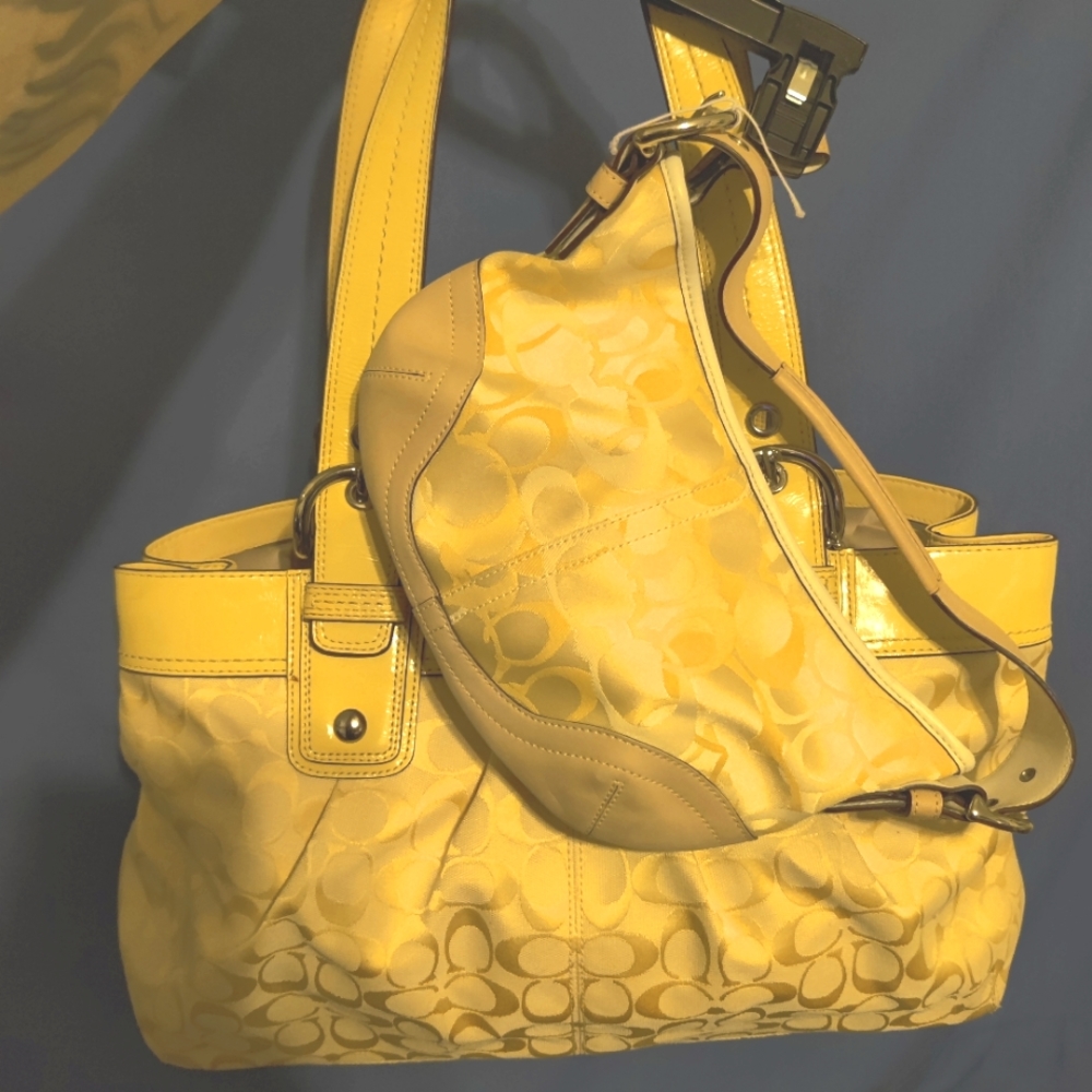* Valentine's Day Special * Lot of 2 yellow COACH bags/purse